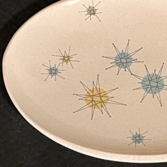 Vintage Atomic Midcentury Franciscan Ware Starburst Oval Serving Dish - Picture 5 of 8